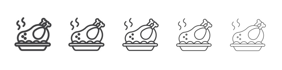 Chicken icon outline ilustration vector symbol