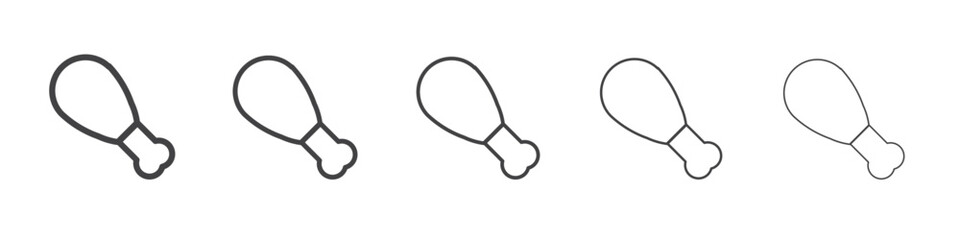 Chicken leg icon outline ilustration vector symbol