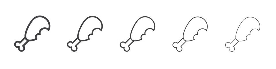 Chicken leg icon outline ilustration vector symbol