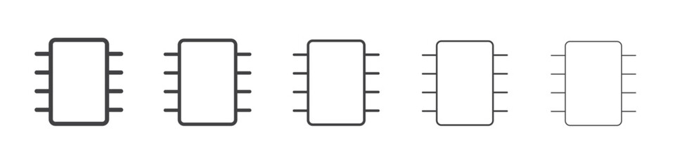 Chip icon outline ilustration vector symbol