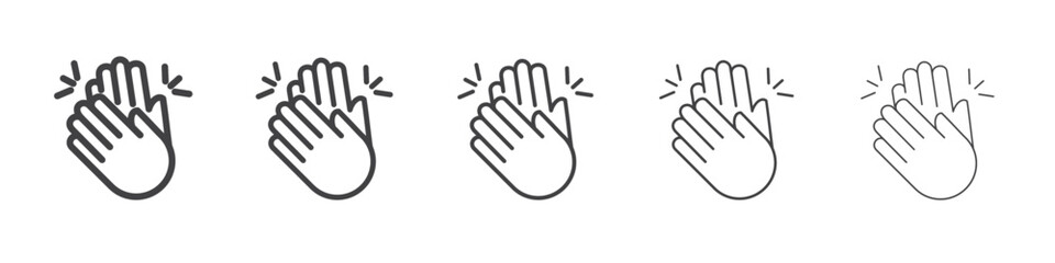 Clapping hand icon outline ilustration vector symbol