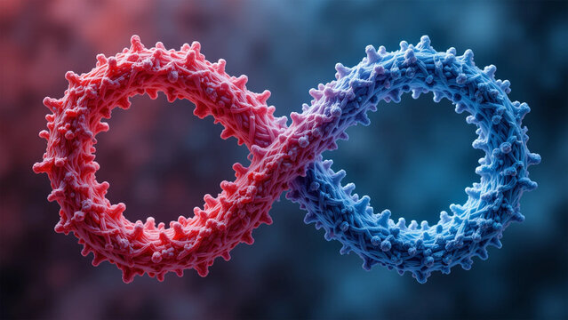 Meat fiber molecules form an infinity symbol - Powered by Adobe