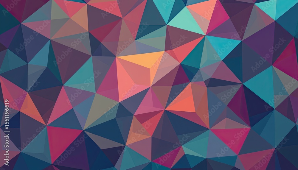 Poster abstract geometric background in vibrant colorful triangles patterns