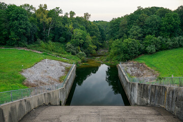 Spillway with bluffs southern Illinois 