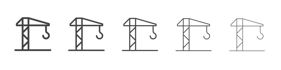 construction crane icon outline ilustration vector symbol