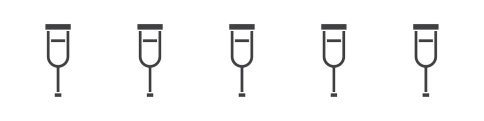 crutches icon outline ilustration vector symbol