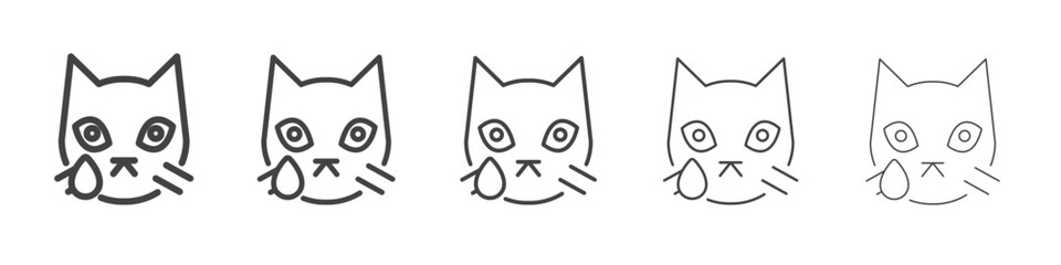 Crying face icon outline ilustration vector symbol