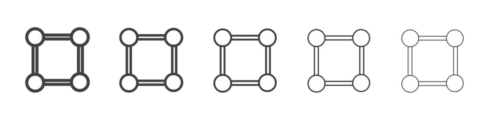 Cyclobutane molecular formula icon outline ilustration vector symbol