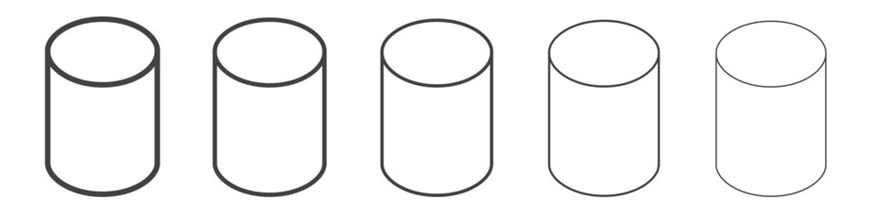 Cylinder icon outline ilustration vector symbol