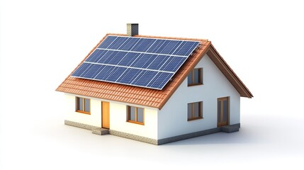A single-family home with solar panels on its roof, showcasing sustainable energy solutions for residential buildings