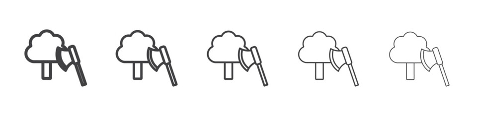 Deforestation icon outline ilustration vector symbol