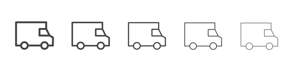 delivery truck icon outline ilustration vector symbol
