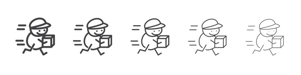 Delivery boy icon outline ilustration vector symbol