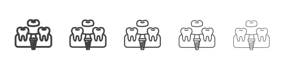 Dental implants icon outline ilustration vector symbol