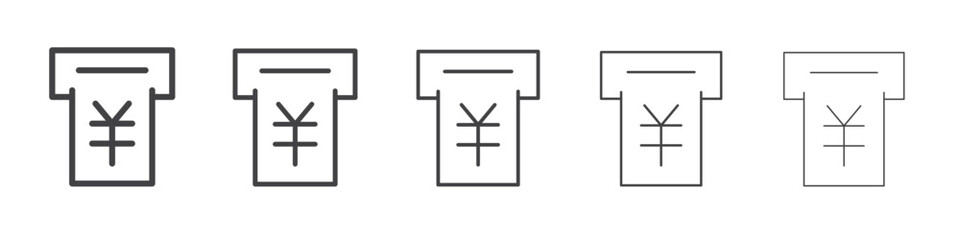 Deposit yen icon outline ilustration vector symbol