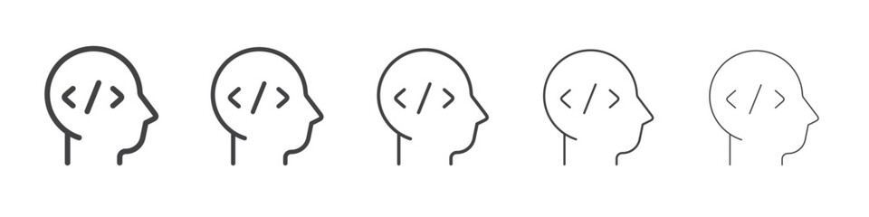 Developer icon outline ilustration vector symbol