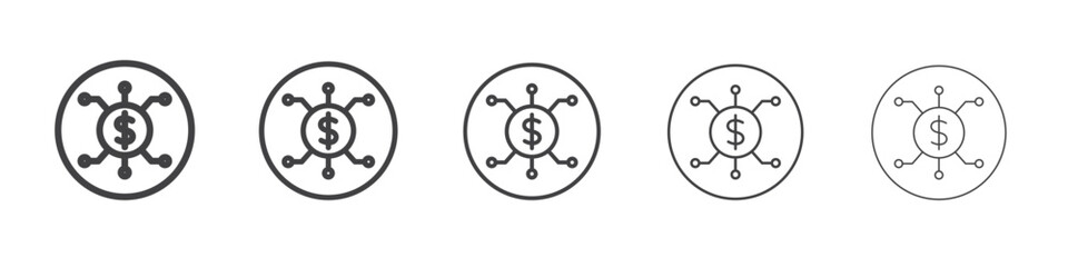 Fototapeta premium Digital Currency icon outline ilustration vector symbol