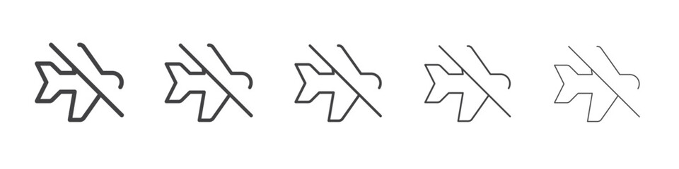 Fototapeta premium Disable airplane mode icon outline ilustration vector symbol
