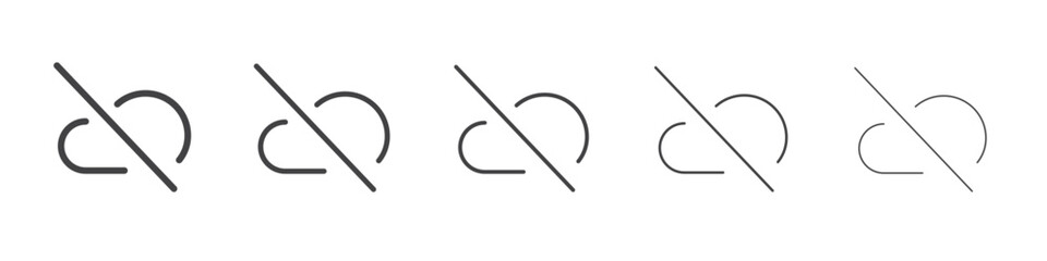 Disable cloud icon outline ilustration vector symbol