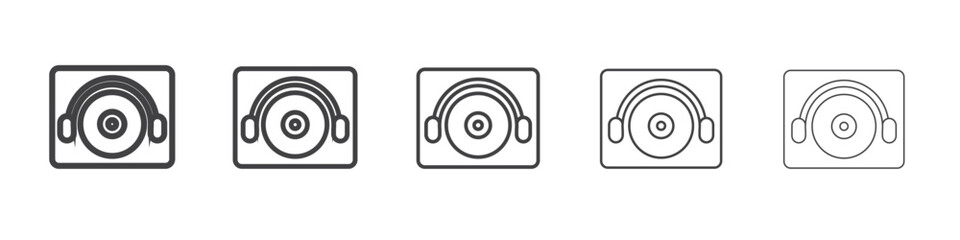Dj icon outline ilustration vector symbol