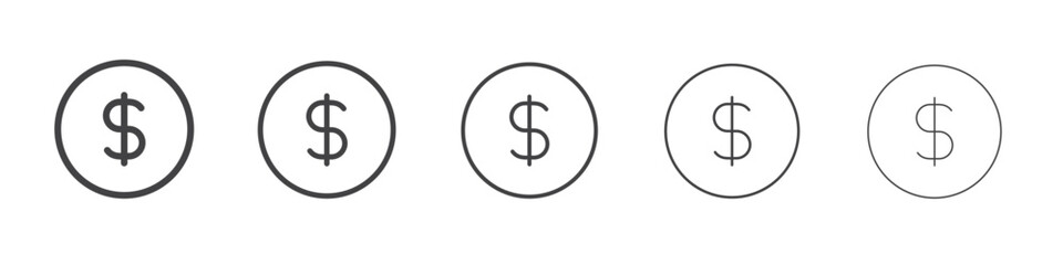 Dollar icon outline ilustration vector symbol
