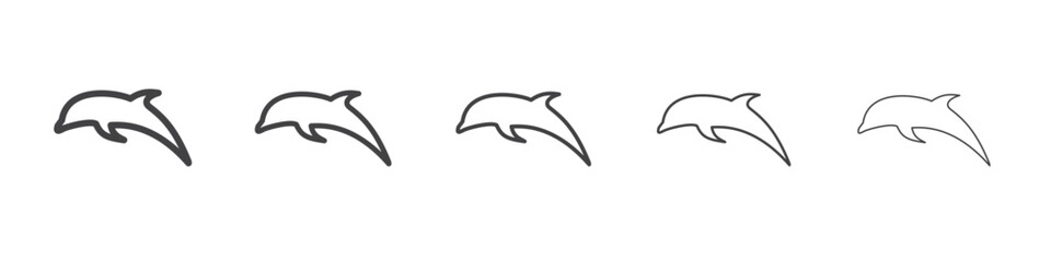 Dolphine icon outline ilustration vector symbol
