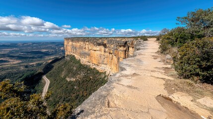 Fototapeta premium Majestic Cliffside Path: A Breathtaking Vista