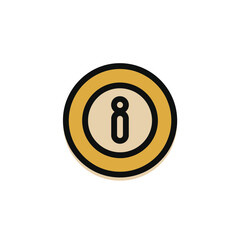 Info sign displays detail icon centered on simple graphic resource isolated