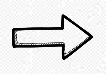 arrow marker isolated png mark hand draw. vector illustration