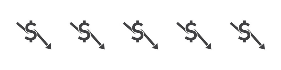 Economic Loss icon outline ilustration vector symbol