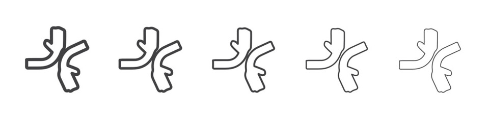 elbow greeting icon outline ilustration vector symbol