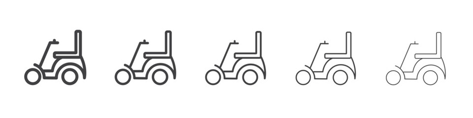 Electric wheelchair scooter icon outline ilustration vector symbol