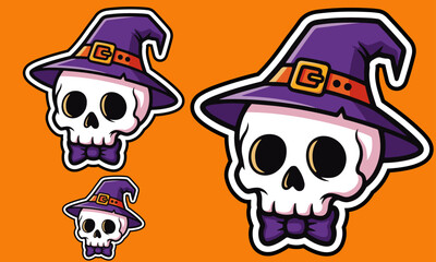 Halloween Skull Character sticker Set, perfect for spooky seasonal and Halloween designs sticker	