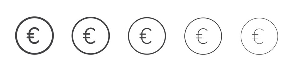 Euro icon outline ilustration vector symbol