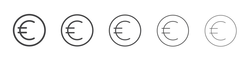 EURO icon outline ilustration vector symbol