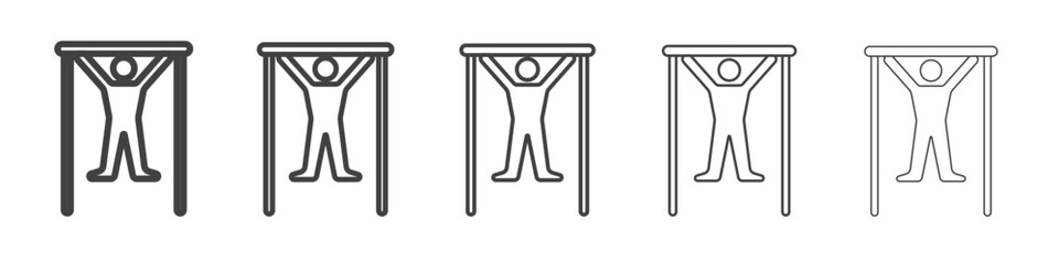 exercise hang bar icon outline ilustration vector symbol