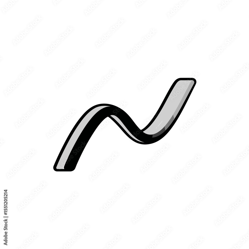 Poster Curved shape flows elegantly creating simple abstract design element art