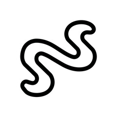 Fototapeta premium Abstract line art traces circuitous path on stark white backdrop design element