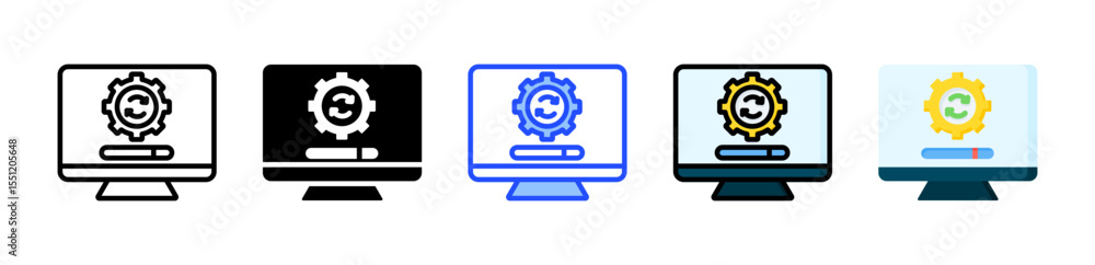 Aufkleber upgrade icon collection with multiple styles