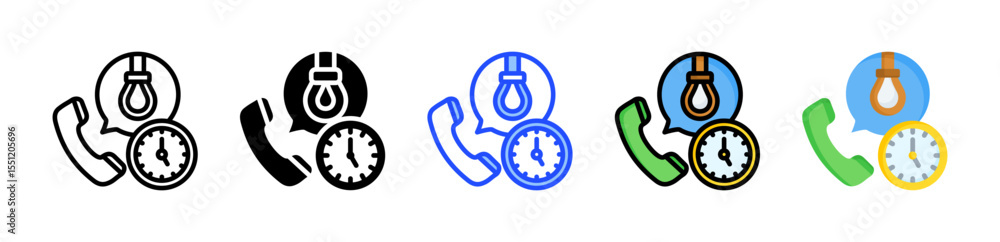 Poster helpline icon collection with multiple styles