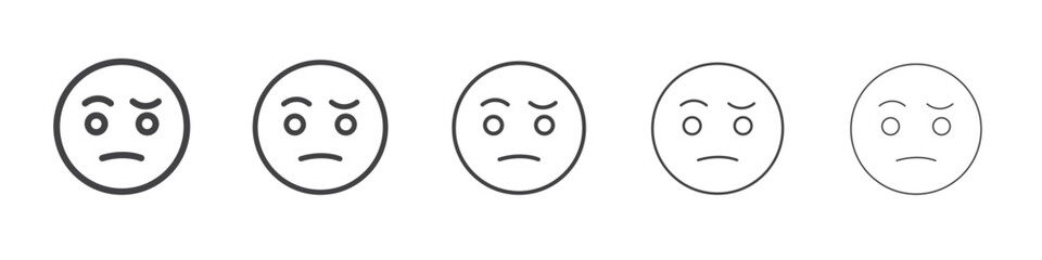 Face with raised eyebrows icon outline ilustration vector symbol