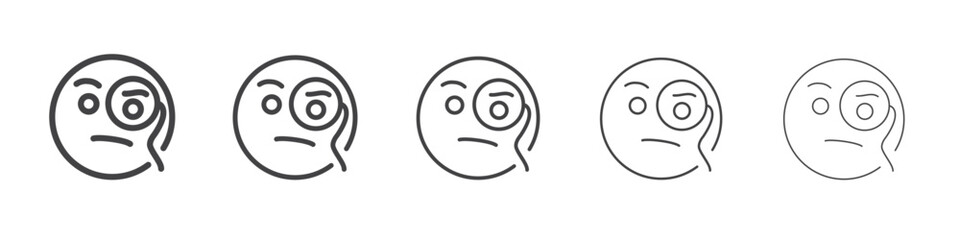 Face with monocle icon outline ilustration vector symbol