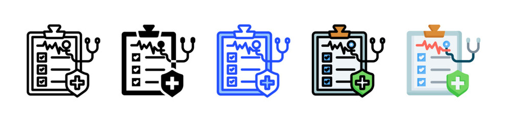 Diagnosis Icon Collection With Multiple Styles