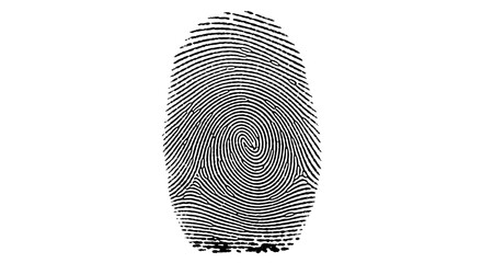 Detailed Black and White Fingerprint Impression, Oval Shape