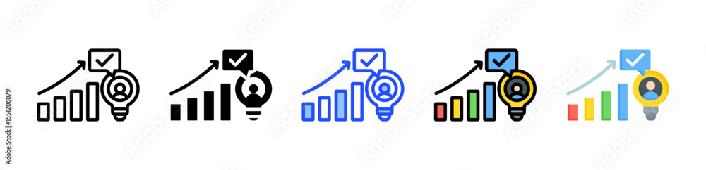 Poster escalation icon collection with multiple styles