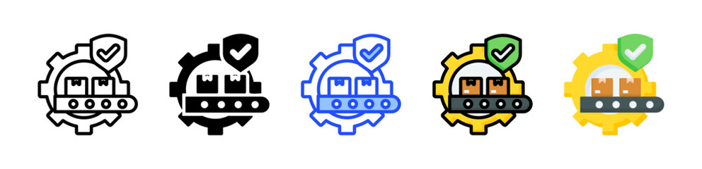 Quality Control Icon Collection With Multiple Styles