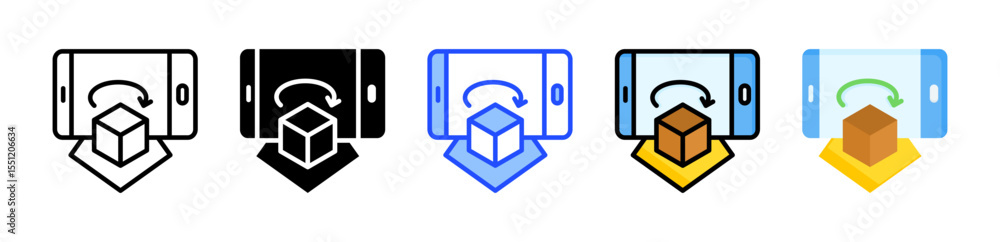Poster augmented reality icon collection with multiple styles