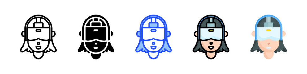 Vr Headset Icon Collection With Multiple Styles
