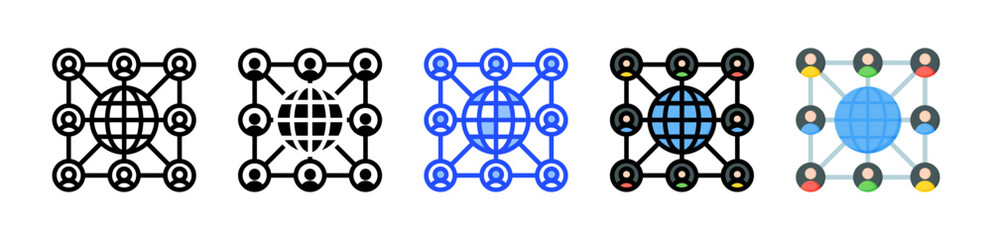 Digital Community Icon Collection With Multiple Styles