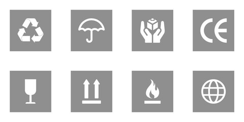 Handling and care vector symbols,Handling and care symbol icons on transparent background